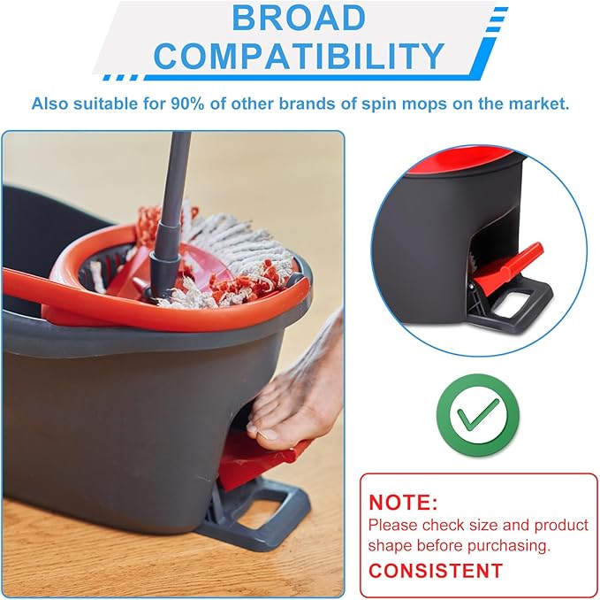 8pcs Spin Bucket Mop Replacement, Spin Mop Replacement Parts Mop Pedal Broom Spin Replacement for O-Cedar, Vileda and More Rotation Mop