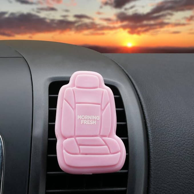FH Group Air Freshener Vent Clips, Mini Car Seat Covers Design, (Morning Fresh Scent)-5PK