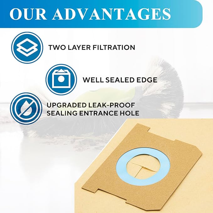 12 Pack DXVA19-4102 Dust Bags for DEWALT 12-16 Gallon Wet Dry Vacuum, Compatible with DXV12P DXV14P DXV16P DXV16PA DXV16S