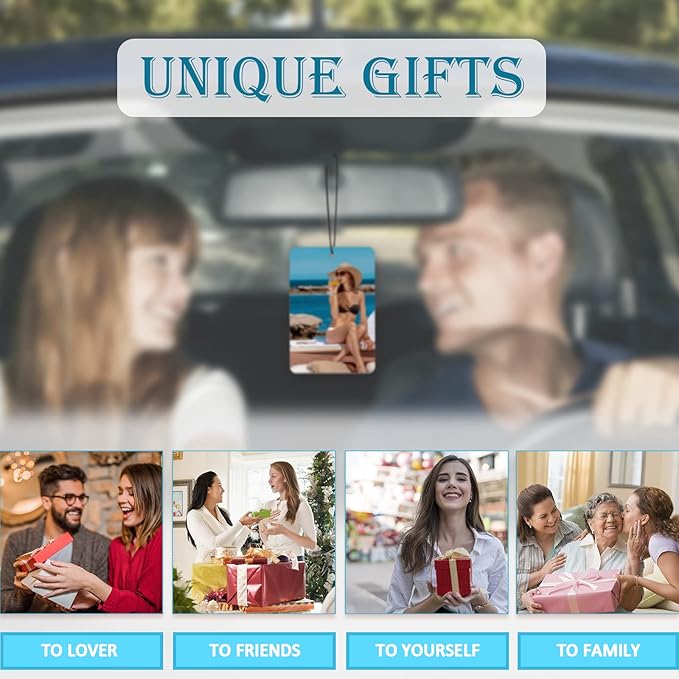 Custom Air Freshener for Car - Double Sided Photo Personalized Scents Freshener, Smell Fresheners With Picture Wardrobe, Bathroom,Hanging Ornaments (1 Count (Pack of 1)) Blue