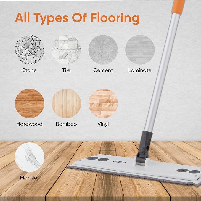 Superio Microfiber Mop Replacement Head, 16 inch Damp Mop Pad Refill for Miracle Mop Dusting and Spray Mop, attaches to Velcro mop(2 Pack)