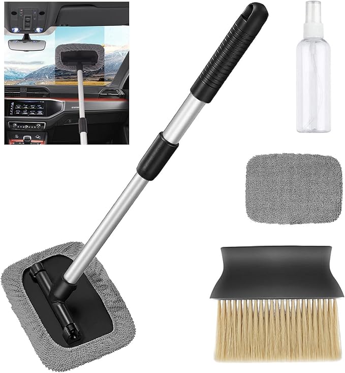 Windshield Cleaning Tool Car Glass Cleaner Inside Window Brush Auto Details Brush Window Vent Cleaner