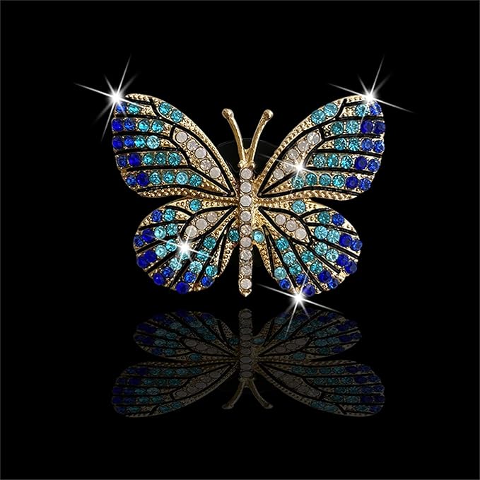 Bling Butterfly Car Clip Decor Interior，Cute Car Vent Clips Dashboard Decorations, Car Accessories Air Aromatherapy Vent Clip,Car Air Freshener Vent Clips, Rhinestone Car Accessories for Girls Womens Car Interior Decoration Cute Set (Blue Butterfly + 3...