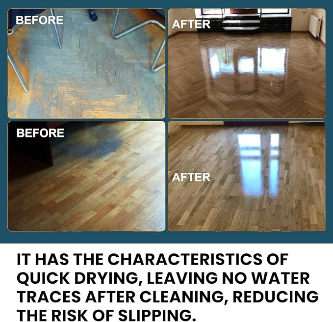 5 in 1 Floor Cleaner, Fragrance Cleaning Care Solution, Fast-Drying Floor Cleaner with Prebiotic-Inspired Formula, Stain and Odor Removal, Low-Residue Shine (2PCS)