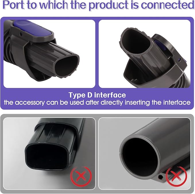 IX141 Pet Cordless Stick Vacuum Replacement Parts Compatible With Shark Pet Cordless Stick IZ162H IZ163H IZ362H IZ562H IZ140 IZ142 UZ145 Crevice Tool Horse Hair Brush Attachment for D-Shaped Vacuum