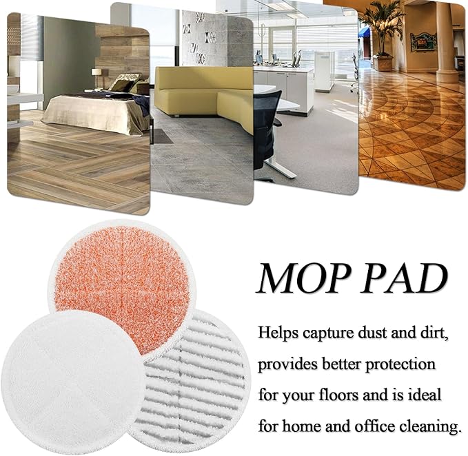 BeiLan Spinwave Mop Pads Fit for Bissell Spinwave 20399 23157 23159 2039A 2124A 20393 2039T 2039W 20391 20395 2307 2315A Heavy Soft Scrubby Pads for Hardwood Floor Cleaning Replacement Pads(12Pack)