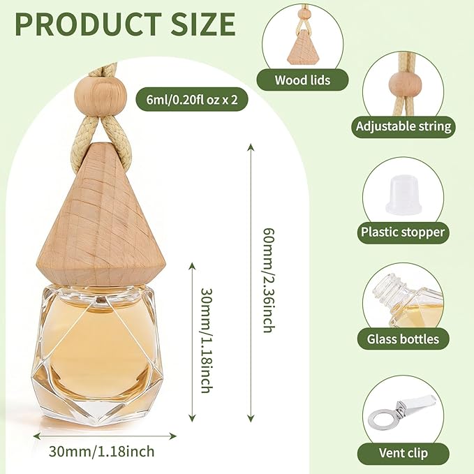 Car Air Freshener Diffuser 2 Pack Hanging Air Freshener Diffuser - Citrus Scent Car Fresheners 120 days Long Lasting Vent Clip 0.27 oz Each Automotive Air Fresheners Gifts for Women Birthday