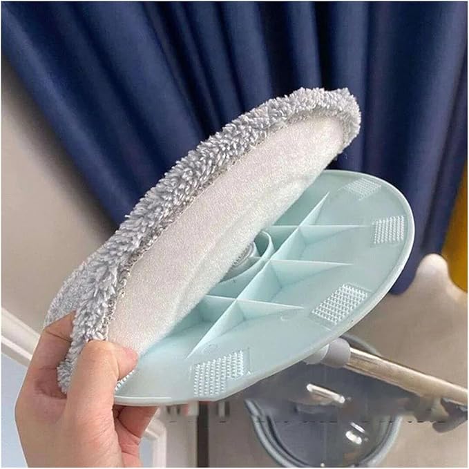 24cm Round Mop Head Cloth Spin Wring for Cleaning Floors Pad Home Replacement Universal Accessories 360 Rotating Barrel Towels,Mop Cloth Replacement(3pcs)