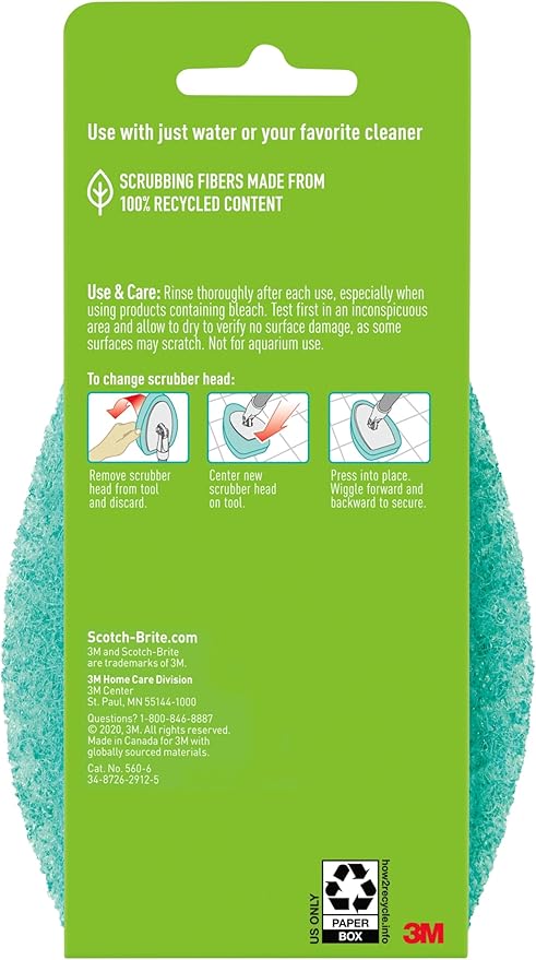 Scotch-Brite Non-Scratch Tub & Tile Scrubber Refill Pads, (Pack of 6)