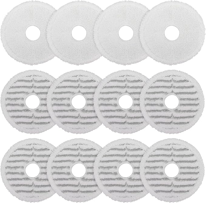 3764 Replacement Mop Pads for Bissell SpinWave: Compatible with Bissell Spinwave Spin Mop 3764，37643 Series Hard Floor Mop Cleaners - 8 Scrubby Pads,4 Soft Pads,Washable & Reusable（12 Pack）