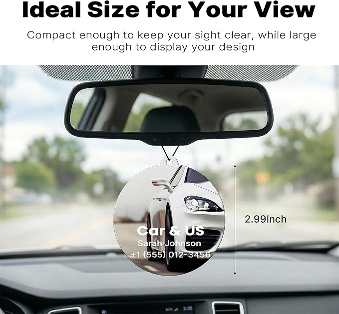 50PCS Custom Logo Bulk Car Air Fresheners, Wholesale Custom Double-Sided Car Air Fresheners with Photo Text Logo, Suitable for Truck and Car Drivers, as Well as Business Logos (50 Rount)