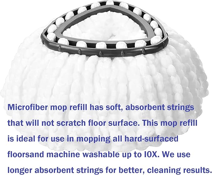 Spin Mop Replacement Head 3 Pack Mop Refill Compatible with Ocedar Triangle Swivel Mops Microfiber Swivel Mop Refill,Deep Clean,Machine Washable and Easy to Replace