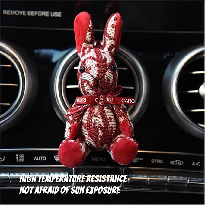 2 Pack Car Air Freshener, Essential Oil Diffuser, Car Air Freshener Long Lasting Strong Deodorizer, Car Fresheners for Women, (10ml Essential Oil, Ribbon, Vent Clip, Lanyard, Rabbit)