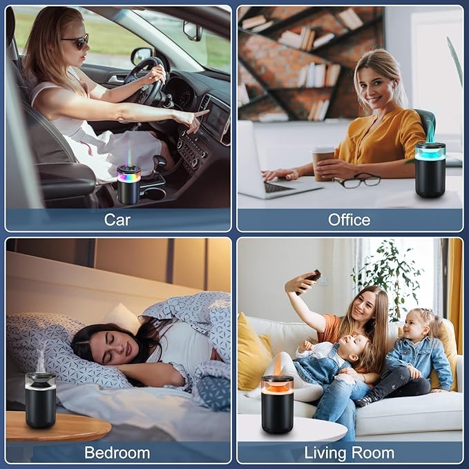 2025 Upgraded Smart Car Air Freshener Diffuser, New Car Smell Air Freshener Long Lasting, Auto On/Off, Adjustable Modes, Car Scent with 8 Ambient Lights, Car Diffusers for Essential Oil-Sea Breeze