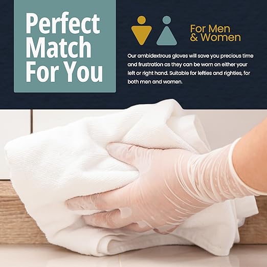 MED PRIDE Medical Vinyl Examination Gloves | Latex and Powder Free | Disposable, Ultra-Strong, Clear (1000, Small (Pack of 1000))