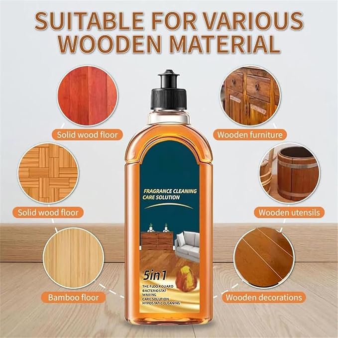 Spainho Floor Cleaner, 5 in 1 FloorCleaner, Fragrance Cleaning Care Solution, Dual-Action Stain Remover and Natural Shine, for Hardwood Floors,Bathroom, & Kitchen (2 Pack)