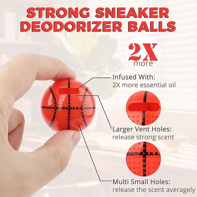 Knixmax Shoe Deodorizer Balls Gym Bag Smell Remover Ball 12 Packs