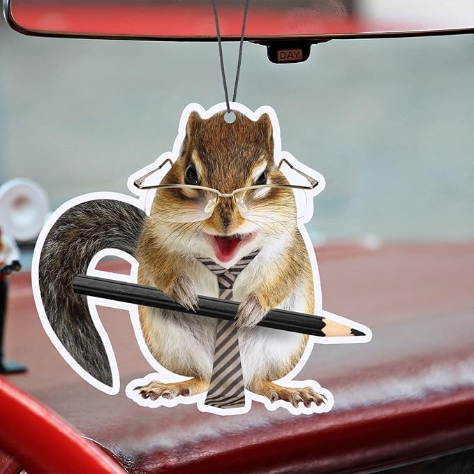5 Pieces Funny Car Air Fresheners for Men Air Freshener Hanging Truck Air Fresheners Car Accessories Ideal Gift for Birthday, Christmas Stocking Stuffers (Squirrel)