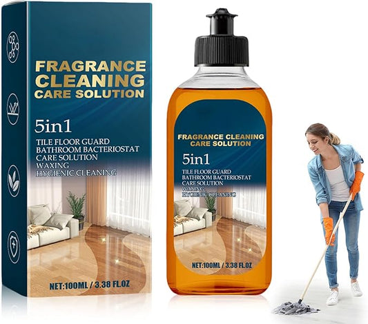 5 in 1 Floor Cleaner, 2026 Upgrade 5 in 1 Fragrance Cleaning Care Solution, Dual-Action Stain and Odor Remover for Hardwood Floor Cleaning, Natural Shine for Mopping Home Kitchen Bathroom (1Pcs)