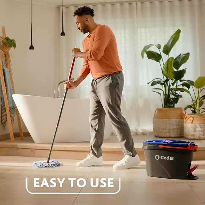 O-Cedar EasyWring RinseClean Spin Mop Microfiber Refill, 1-Pack, Blue