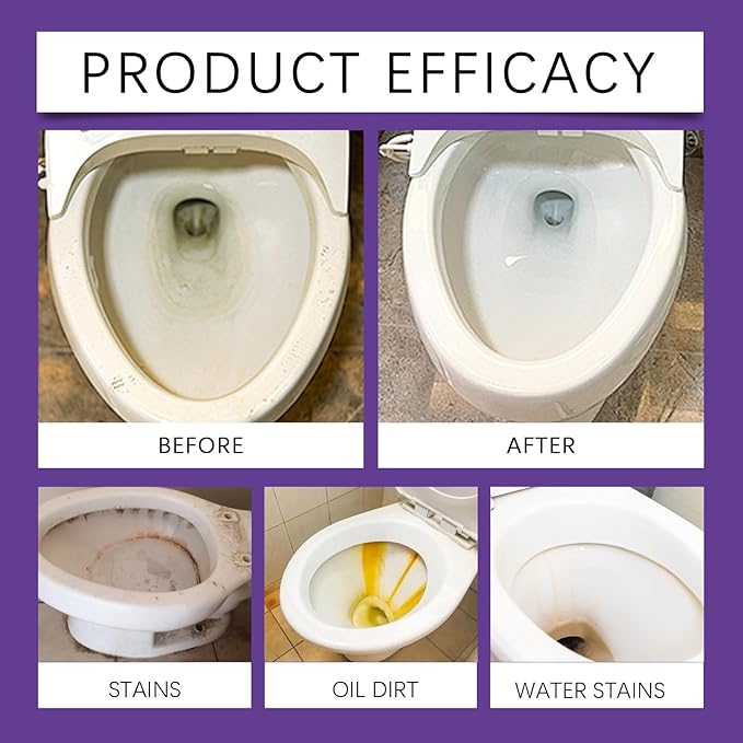 Toilet Cleaning Powder, Powerful Toilet Bowl Cleaner for Removing Stains, Limescale & Odor, Fast Dissolving Foam Cleaner, Easy to Use, Fresh Scent, Septic Safe, 100g (3)