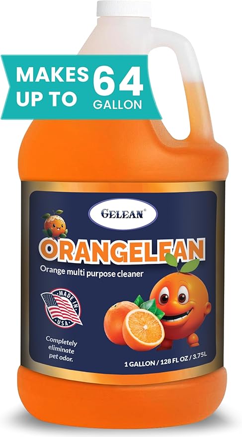 Multi Purpose Cleaner and Carpet Cleaner Pet eliminator Concentrate MAKES 64 GALLON - pH Neutral - ORANGELEAN Extra Strong Odor Floor Cleaner - USA Made - Best Orange Stain Remover for Dog Pee 128 oz