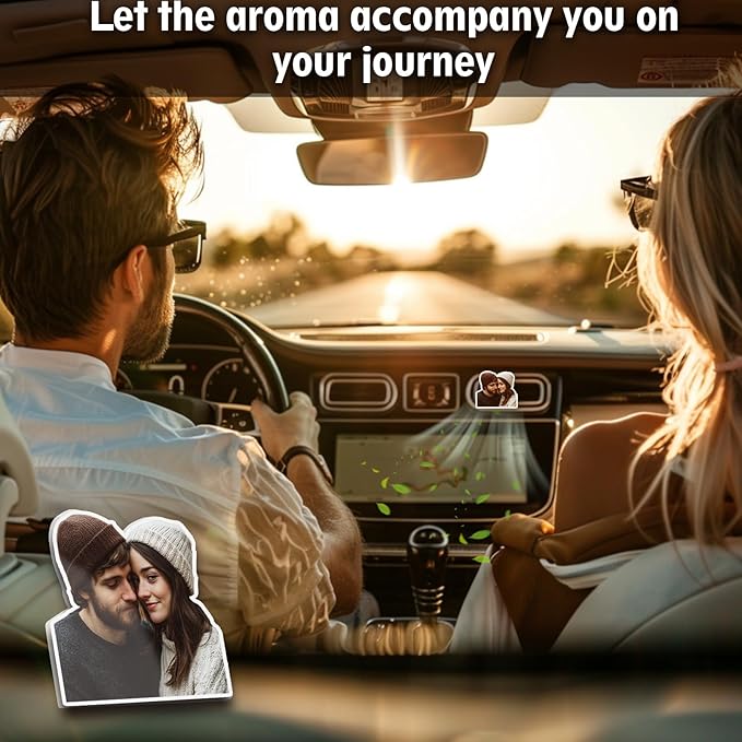 WOCOCN Personalised Car Air Freshener,Vent Clip Unique with Custom Picture,Cute&Meaning Gifts for Women,Friends,lover,Fun Driving Experience (Arcylic AA)
