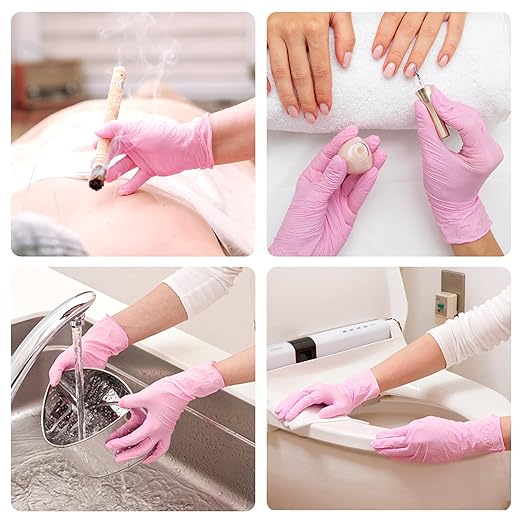 Pink Disposable Gloves, X-Small, Disposable, Latex-Free, Food-Safe, Powder-Free, 1000-ct Case