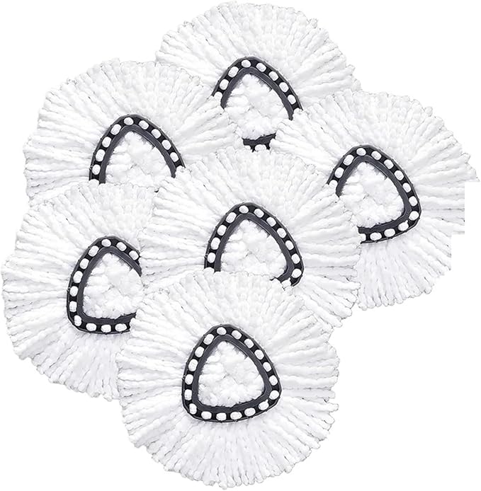 Suitable ，Compatible For Vileda， Compatible For Ocedar ，Spin Mop Heads Triangular Cleaning Cloth Pad Brush Head Replacement Accessories(White-1pcs)