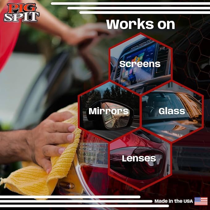 Glass and Plexi Cleaner for a Streak-Free Shine for Home and Automotive Use | 13 oz.| 12-Pack