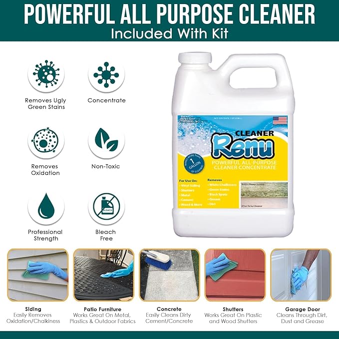 Premium Restorer-Restores Original Color & Rejuvenates Faded Shutters, Patio Furniture, Garage/Front Doors & More | Eco-Friendly |Lasts 10 Yrs.| Includes Cleaner | Small Project Kit