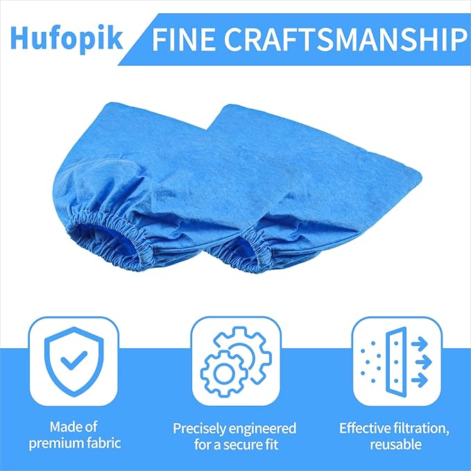3 pcs Cloth Vacuum Filter compatible with craftsman shop vac bags, compatible with craftsman shop vac filter(Blue)
