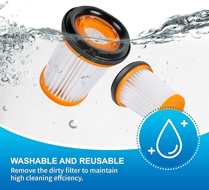 KEEPOW Wandvac Filter Replacement Compatible with Shark WANDVAC Handheld Vacuum WV201 WV200 WV205 WV220, Compare to Part # XHFWV200, 6 Pack