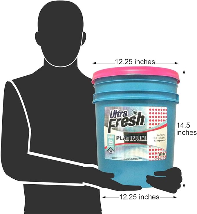 Ultra Fresh Platinum 5 Gallon Spring Fresh Scented Fabric Softener Liquid with Pump for Easy Dispensing for Up to 640 Laundry Loads (6 Pack)