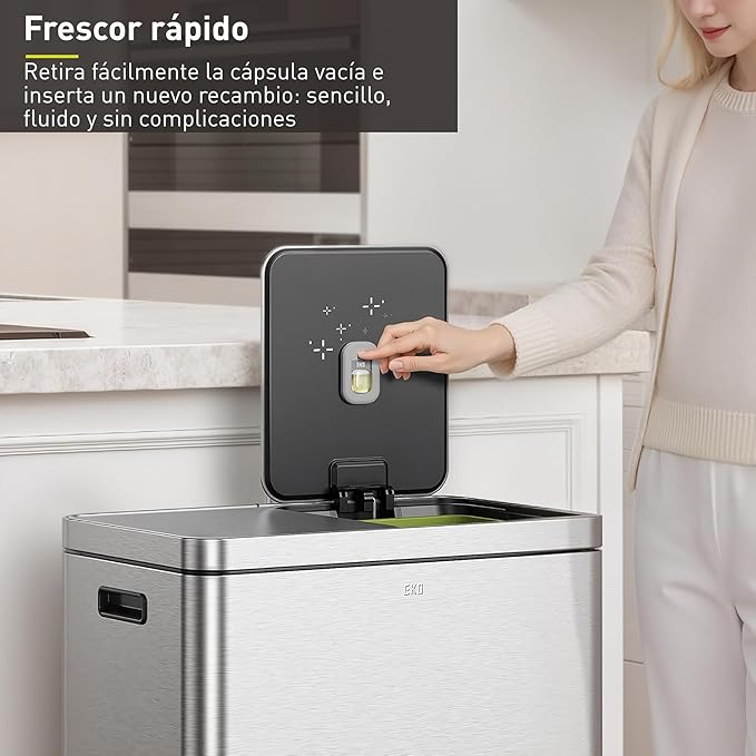 EKO Refresh Deodorizer Pod Kit with Refillable Holder, 1 Pod + 1 Holder, Plant-Based Odor Eliminator for Trash Can, Bathroom, Storage – Long-Lasting 45 Days Air Freshener, Natural, Chemical-Free