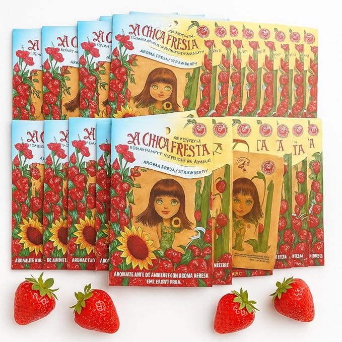 15 Pcs LA Chica Fresita CAR AIR FRESHENER Aromatizante de Mexico placa Fresa de papel