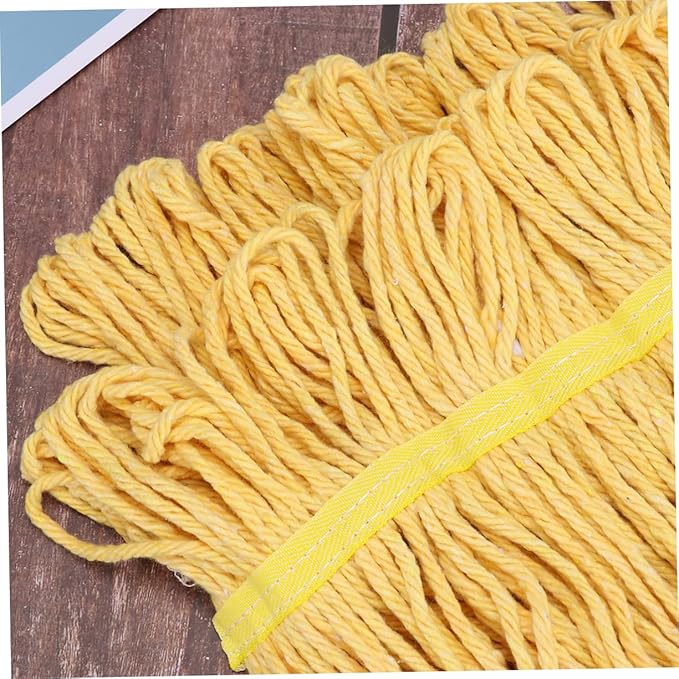 POPETPOP 1pc Cotton Mop Cloth Replacement Head Water Absorption Cleaning Accessory for Home Use High Density Mop Cloth for Various Surfaces Yellow