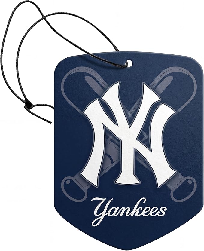 2 Pack MLB Yankees Car Air Freshener - Licensed Hanging Scented Air Freshener, Blue Shield with NY Yankees, Sports Fan Auto Fragrance for Car, Truck & Home