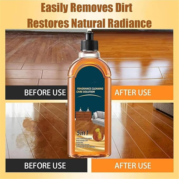 5-In-1 Floor Cleaner Pro, Hardwood Surface Wax/Shine/Oil, 2026 New Cleaning Care Solution, Odor Remover for Hardwood Floors for Mopping Home, Kitchen And Bathroom (2set)