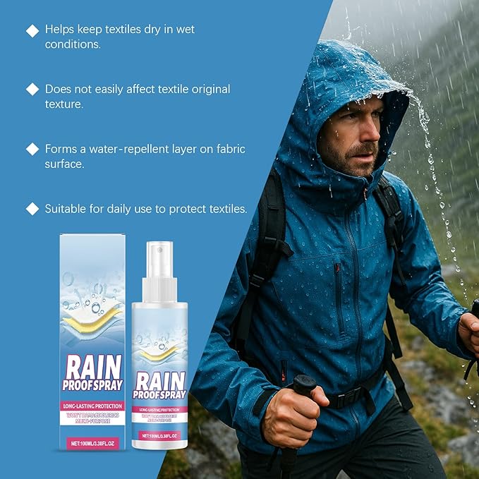TBTFW Waterproofing Spray, Water Repellent Spray for Clothes, Long-Lasting Water Repellent Protection, Suitable for Sports Equipment, Outdoor Clothing, Shoes(3.38 Oz)