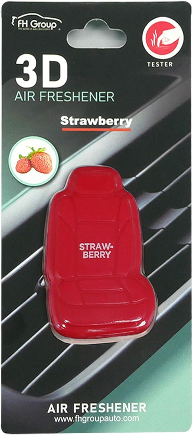 FH Group Air Freshener Vent Clips, Mini Car Seat Covers Design, (Strawberry Scent)-8PK