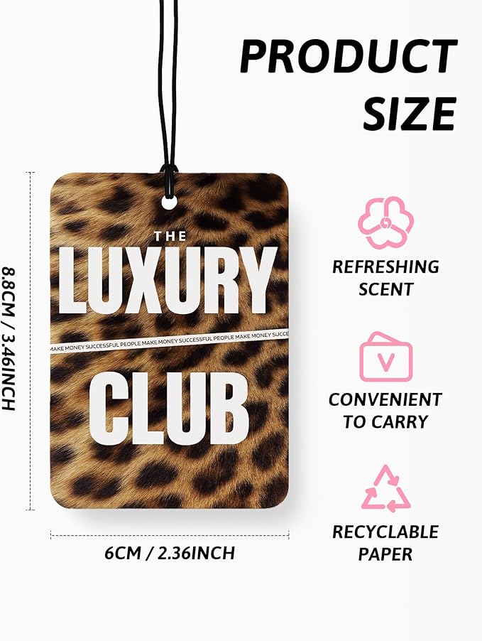 Trendy Cheetah Print Car Air Freshener 4 Pcs, Coquette Red Bow Leopard Print Lucky 8 Ball Hanging Air Freshener for Cars Closet Drawer Books, Girly Car Accessories Mirror Decor for Women