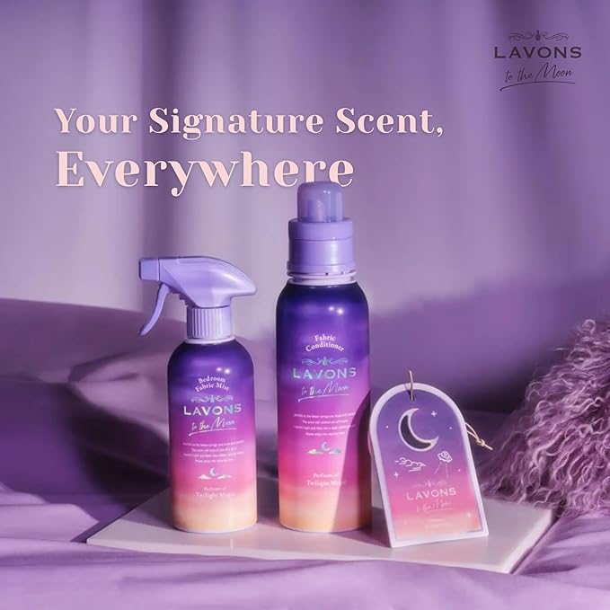 LAVONS Fabric Spray Freshener for Carpet Fresh, Pet Safe Linen Spray for Bedding, Fabric Refresher Spray for Home & Offices, Natural Carpet Freshener from Japan 10.14 Fl Oz to the Moon TWILIGHT MAGIC