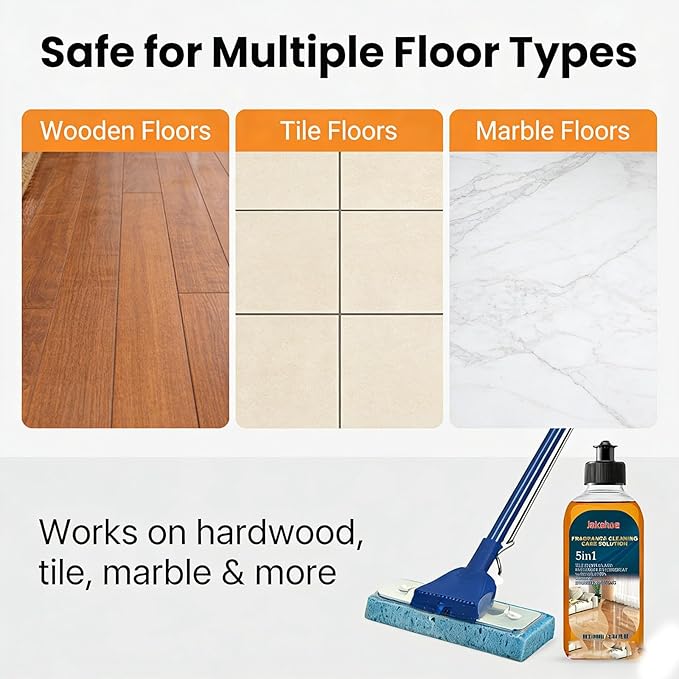 Powerful Stain Removing Floor Cleaner ， Dual-Action Stain and Odor Remover for Hardwood Floor Cleaning, Natural Shine for Mopping Home Kitchen Bathroom(3pcs)