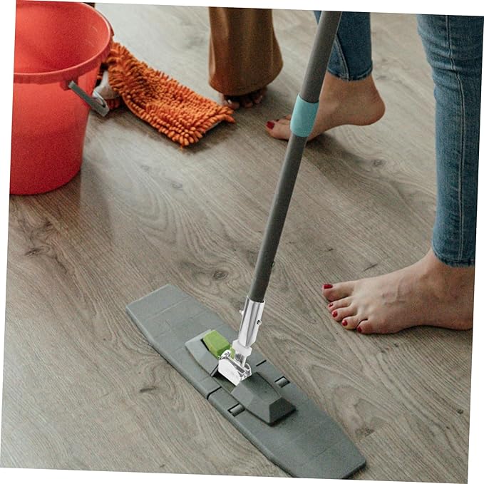 LIFKOME Mop Rod Chuck Mop Head Replacement Portable Mop and Bucket Broom Pole Adapter Sound Deadening Spray Mop Handle Wallpaper Roller Clips to Hold Brooms Car para Stainless Steel Silver
