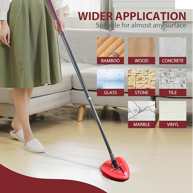 Spin Mop Scrub Brush Head, Triangle Stiff Bristle Scrubber Mop Head for Bathroom, Kitchen, Bathtub, Tile and Floors