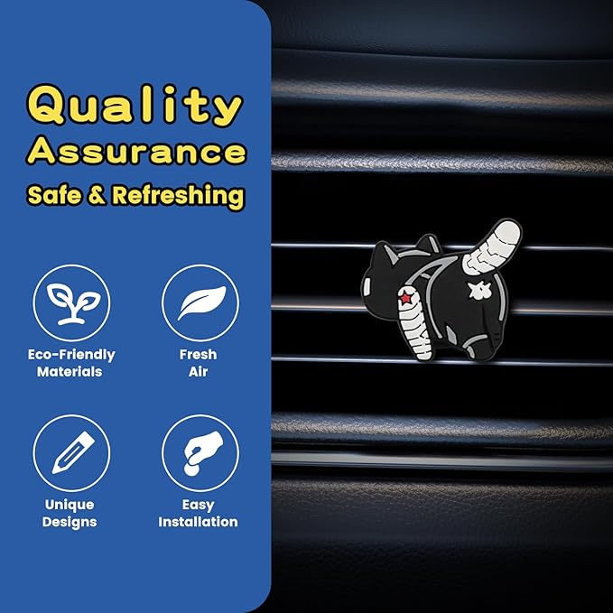 Air Vent Decoration - Cute Super Kitty Hero Decorative Vent Clip for Cars, Bedroom or Office [Winter Soldier]
