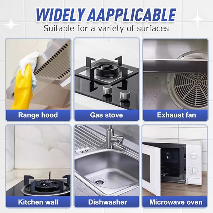 Kitchen Heavy Oil Cleaner Spray,100ML All Purpose Kitchens Heavy Oil Cleaning Agent, Grease Remover, , Multipurpose Kitchen Cleaner Spray for Countertops,stovetop , Ovens and Appliances (100ML-3PC)
