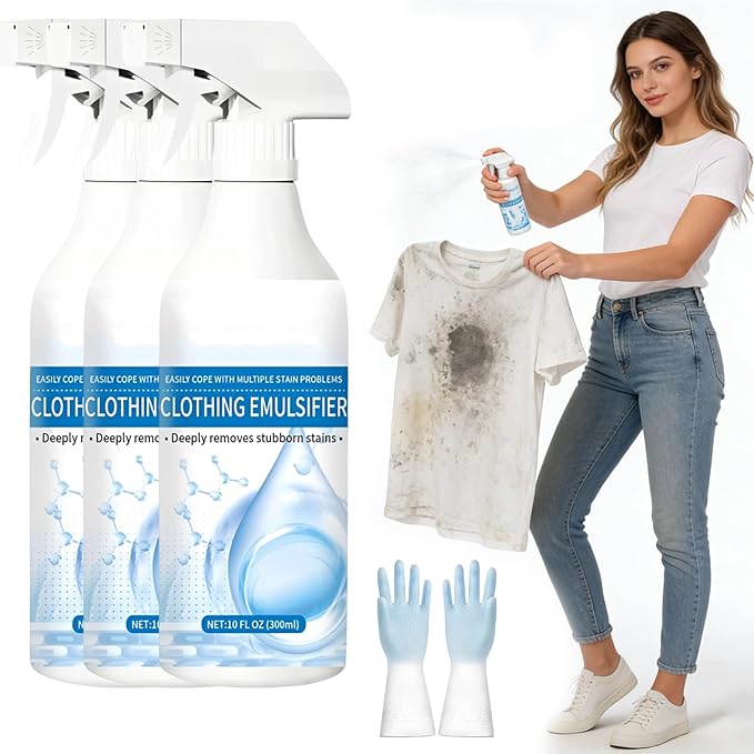 Clothing Emulsifier - Non-ionic Laundry Pre Treatment, Powerful Laundry Stain Remover Spray, Your Go-To Laundry Cleaner (3Pcs)
