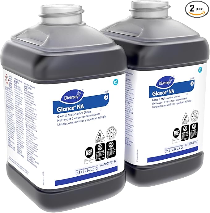Glance 100975197 Non-Ammoniated Glass & Multi-Surface Cleaner, for Streak Free Windows, JFill Concentrate, 2.5-Liter (Pack of 2)